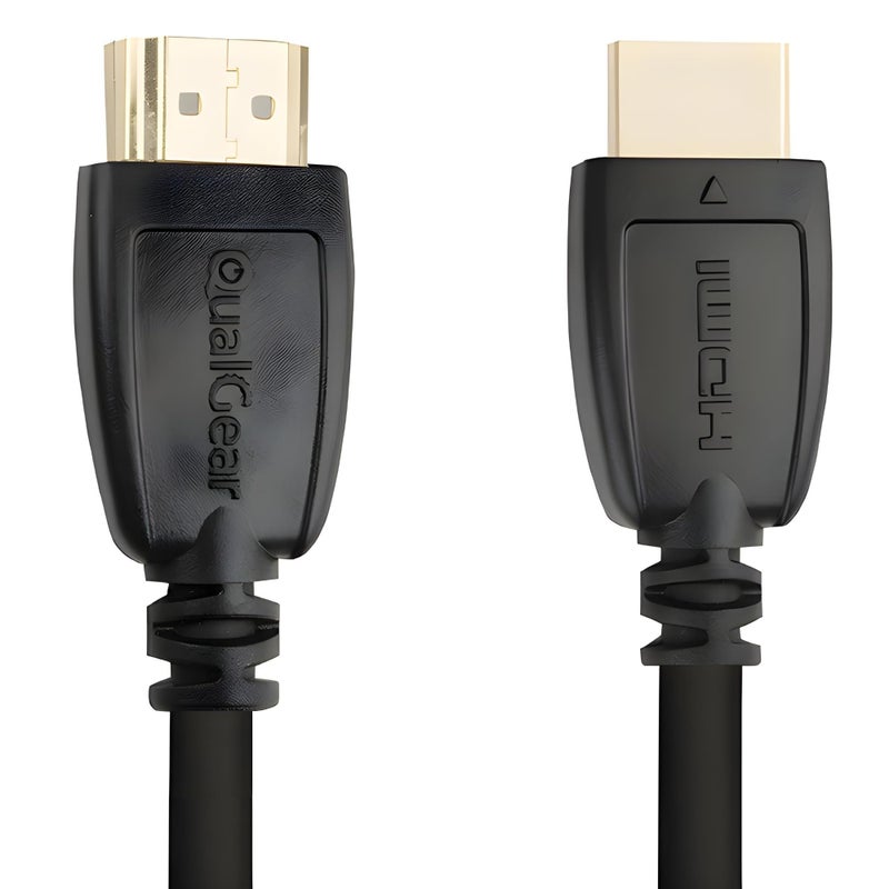 QualGear كابل HDMI 2.0 عالي السرعة من كوالجير مع إيثرنت (10 أقدام) - 100% نحاس OFC، جهات اتصال مطلية بالذهب 24 قيراط، ثلاثي الحماية. يدعم 4K Ultra HD، 3D، 18 جيجابت في الثانية، قناة عودة الصوت (QG-CBL-HD20-10FT) - Image 1
